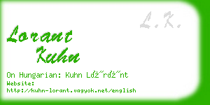 lorant kuhn business card